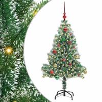 VidaXL Kunstmatige kerstboom sneeuw gevlochten met led licht 150 cm - thumbnail