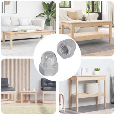 VidaXL Eikelnuts 2 pcs zilver 12,8 x 12,8 x 6,5 cm staal