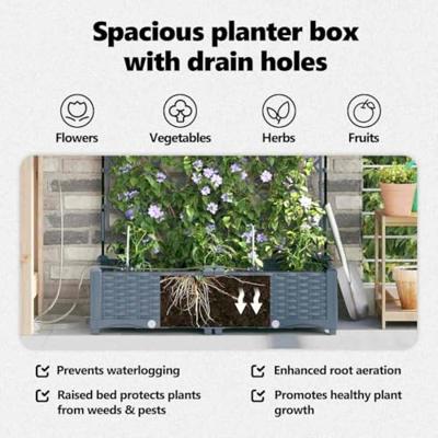 Tuin Bloempot 2 pcs Licht Grijs Staal