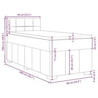 Boxspring met matras stof blauw 90x200 cm - thumbnail