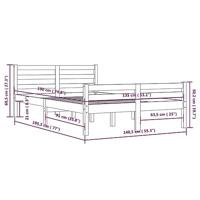 Bedframe massief hout wit 135x190 cm 4FT6 Double - thumbnail