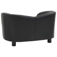 Hondenbank 67x41x39 cm kunstleer zwart - thumbnail