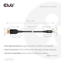 club3D CAC-1116 DisplayPort-kabel Mini-displayport Aansluitkabel DisplayPort-stekker, Mini DisplayPort-stekker 1 m Zwart - thumbnail