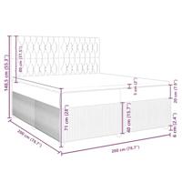 Boxspring met matras stof blauw 200x200 cm - thumbnail