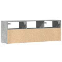 Tv-wandmeubel met LED-verlichting 130x31x45 cm betongrijs - thumbnail