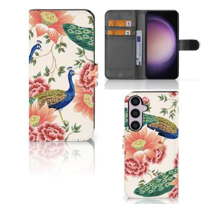 Telefoonhoesje | Met pasjeshouder | voor Samsung Galaxy S24 Plus Pink Peacock Telefoonhoesje | Met pasjeshouder | voor Samsung Galaxy S24 Plus Pink Peacock