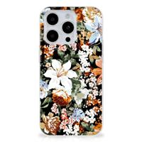 TPU Case voor iPhone 15 Pro Max Dark Flowers - thumbnail