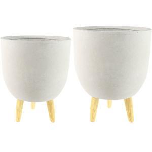 Bloempot op poten Ruth set van 2 stuks zand Bloempot op poten Ruth set van 2 stuks zand