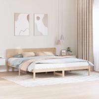 Bedframe met hoofdeinde Naturel 180 x 200 cm Massief grenenhout - thumbnail