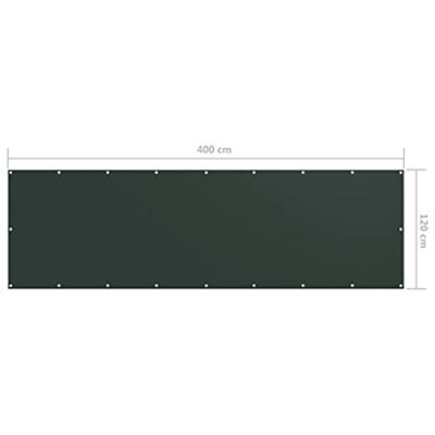 VidaXL Balkonscherm 120x400 cm oxford stof donkergroen VidaXL Balkonscherm 120x400 cm oxford stof donkergroen