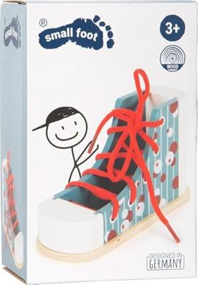 Houten schoen - oefenen met veters strikken!