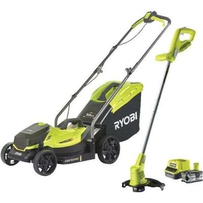 RYOBI ONE+ 18V Accu 33cm Grasmaaier & 25cm Grastrimmer kit (incl. 1x 4.0Ah accu & lader) RYOBI ONE+ 18V Accu 33cm Grasmaaier & 25cm Grastrimmer kit (incl. 1x 4.0Ah accu & lader)