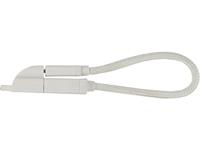 KeyMate Charge/Sync Keychain Cable Nylon Braided Lightning White - thumbnail