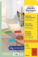 Avery afneembare gekleurde etiketten ft 63,5 x 33,9 mm (b x h), 480 stuks, 24 per blad, rood - thumbnail