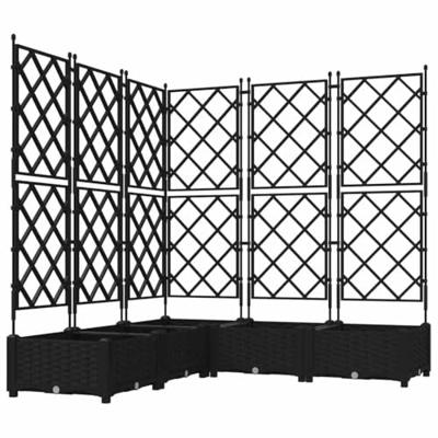 VidaXL Tuin bloempot 5 pcs zwart 120 x 120 x 125,5 cm staal VidaXL Tuin bloempot 5 pcs zwart 120 x 120 x 125,5 cm staal