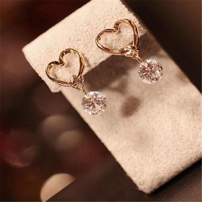 2 PC's vrouwen elegante mode Crystal Heart Design Earring