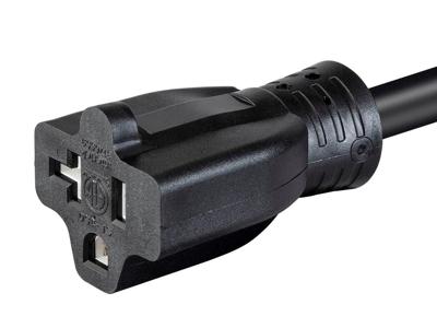 Monoprice Heavy Duty Extension Cord - 2 voet - Zwart | Locking Connector - NEMA L5-20P naar NEMA 5-15/20R, 12AWG, 20A, Sjtw, 125V