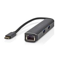 Nedis USB Multi-Port Adapter | USB 3.2 Gen 1 | USB-C Male | HDMI Female / RJ45 Female / 3x USB-A Female | 5 Gbps | 0.20 m | Rond | Verguld | PVC | - thumbnail