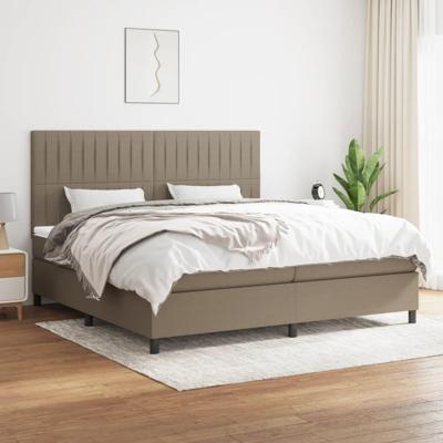 Boxspring met matras stof taupe 200x200 cm