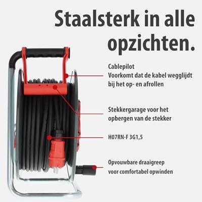 Brennenstuhl Professional SteelCore Kabelhaspel SC 4100 IP44 | 40m | H07RN-F 3G1,5 - 9191400110