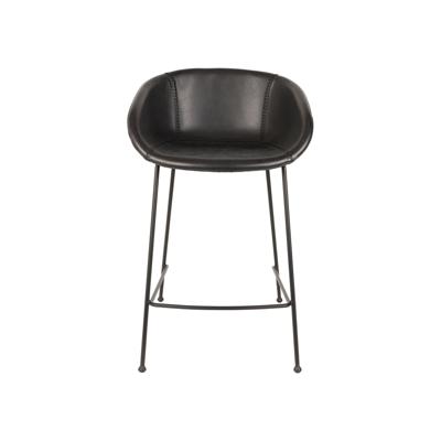 Zuiver Barstoel 'Feston' PU leer, kleur Zwart (zithoogte 65cm)