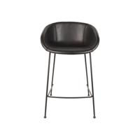 Zuiver Barstoel 'Feston' PU leer, kleur Zwart (zithoogte 65cm) - thumbnail