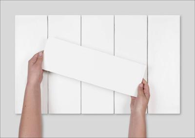 Vloer-/wandtegel Velsa Cementum 39x13cm white satijnglans