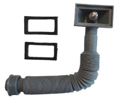 Kirchhoff ECO-SAVE kunststof flexibele overloopaansluitbuis, grijs, 1" x 140-440 mm, voor zeefkorfventiel - 98835549 Kirchhoff ECO-SAVE kunststof flexibele overloopaansluitbuis, grijs, 1" x 140-440 mm, voor zeefkorfventiel - 98835549