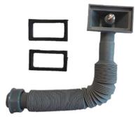 Kirchhoff ECO-SAVE kunststof flexibele overloopaansluitbuis, grijs, 1" x 140-440 mm, voor zeefkorfventiel - 98835549 - thumbnail