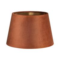 Fluweel - Velvet Lampenkap - Conisch - Bruin + goud - Luxe stijl - ø20 x 13 cm - E27 fitting - voor tafellampen - voor woonkamer en eetkamer - thumbnail