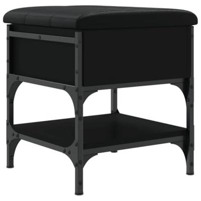 Schoenenbank 42x42x45 cm bewerkt hout zwart