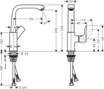 Hansgrohe Metris wastafelkraan met hoge draaibare uitloop chroom 31081000 Hansgrohe Metris wastafelkraan met hoge draaibare uitloop chroom 31081000