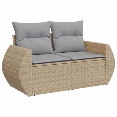 Tuinbankenset 13 pcs Beige poly rattan