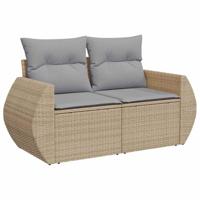 Tuinbankenset 13 pcs Beige poly rattan - thumbnail