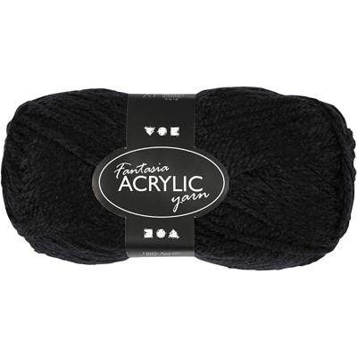 Creativ Company Acrylgaren, zwart, 50gr, 80m