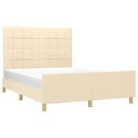 Bedframe zonder matras stof crèmekleurig 140x190 cm - thumbnail
