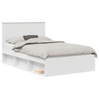 Bedframe met hoofdeinde Wit 120 x 190 cm Massief grenenhout - thumbnail