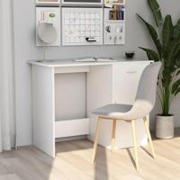 Bureau 100x50x76 cm bewerkt hout wit - thumbnail