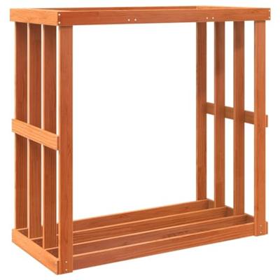 VidaXL Houtblokhouder 108x52x106 cm massief grenenhout wasbruin
