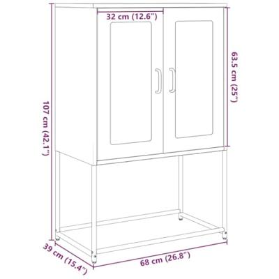 Hoge kast 68x39x107 cm staal zwart