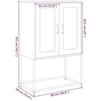 Hoge kast 68x39x107 cm staal zwart - thumbnail