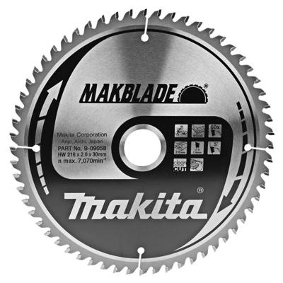 Makita Accessoires cirkelzaagblad hout 216x30x2,1 60t - b-09058