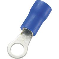 TRU COMPONENTS 746542 Ringkabelschoen Dwarsdoorsnede (max.): 2.50 mm² Schachtdiameter: 4.2 mm Deels geïsoleerd Blauw 100 stuk(s) - thumbnail
