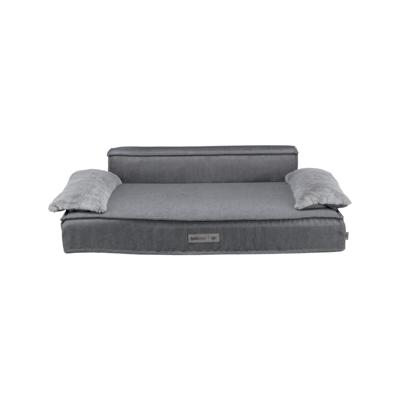 TRIXIE Antislip hondenbank LIANO, hoekig, 100 × 60 cm, grijs met afneembare, wasbare overtrek - 37985