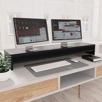 VidaXL Monitorstandaard 100x24x13 cm bewerkt hout zwart - thumbnail