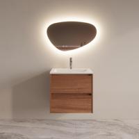 Badmeubelset BWS Riga Met Asia Wastafel Wit 60 cm Walnoot Boss & Wessing - thumbnail