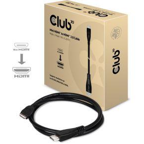 club3D CAC-1350 HDMI-kabel HDMI Aansluitkabel HDMI-mini-C-stekker, HDMI-A-stekker 1.00 m Zwart 4K UHD