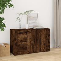 Dressoir 100x33x59,5 cm bewerkt hout gerookt eikenkleurig - thumbnail