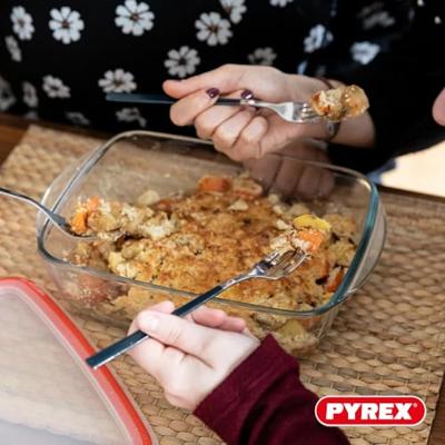 Set van stapelbare en luchtdichte voedselcontainers Pyrex Cook & Heat Rood Rechthoekig 5 Onderdelen