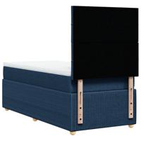 Boxspring met matras stof blauw 100x200 cm - thumbnail